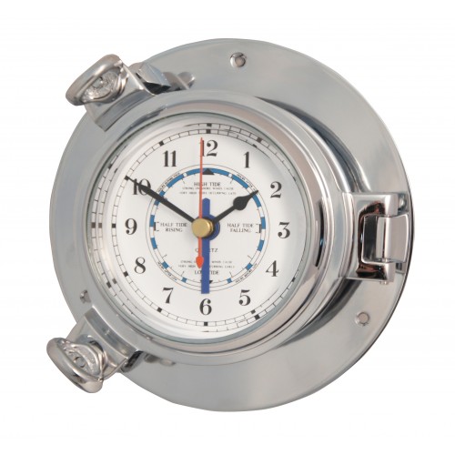 Small Porthole Tide Clock (Polished Chrome over Brass) Small Porthole Tide Clock (Polished Chrome over Brass)