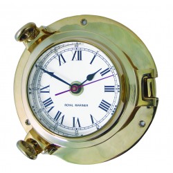 Small Porthole Clock (Solid Brass)