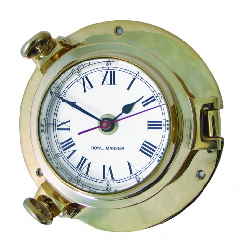 Small Porthole Clock (Solid Brass)