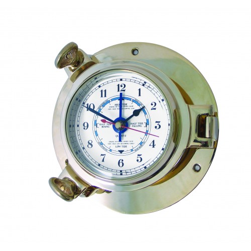 Small Porthole Tide Clock (Solid Brass)